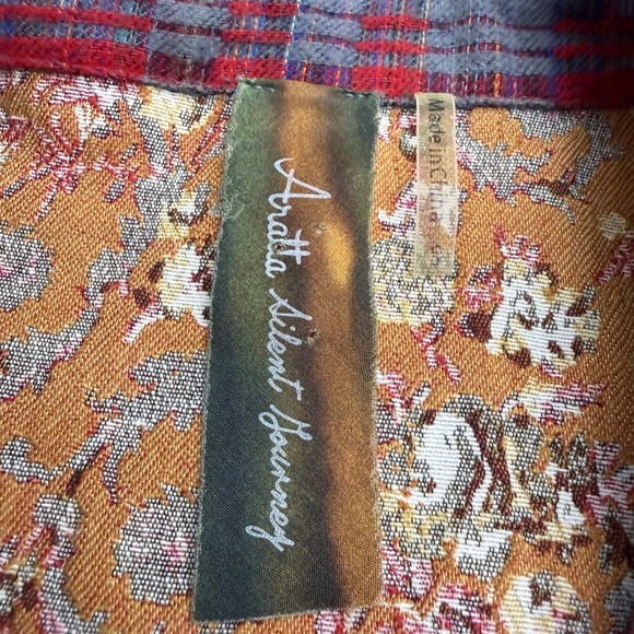 Aratta Silent Journey Flannel Shirt Jacket Patched Boho Grunge Ombre Bohemian - Picture 12 of 14